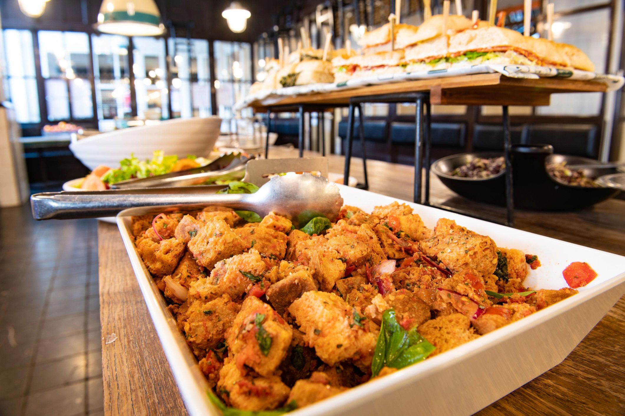 Buffet-style event catering display