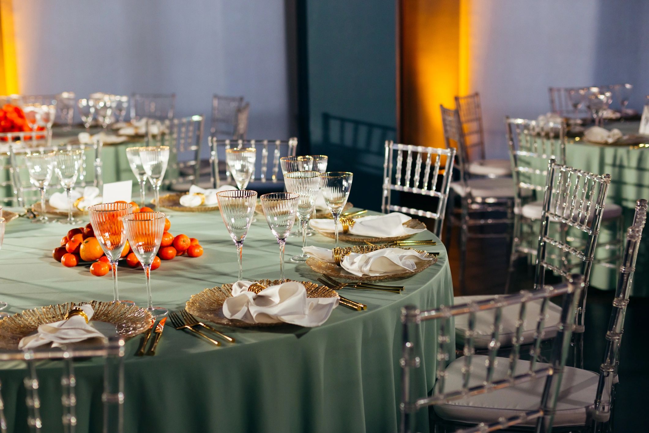 Elegant event venue set for catered service